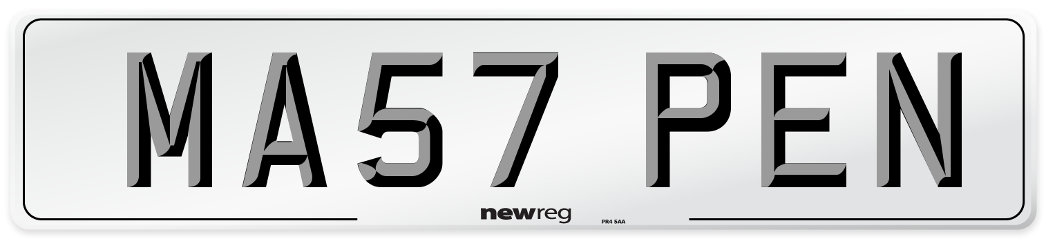 MA57 PEN Number Plate from New Reg